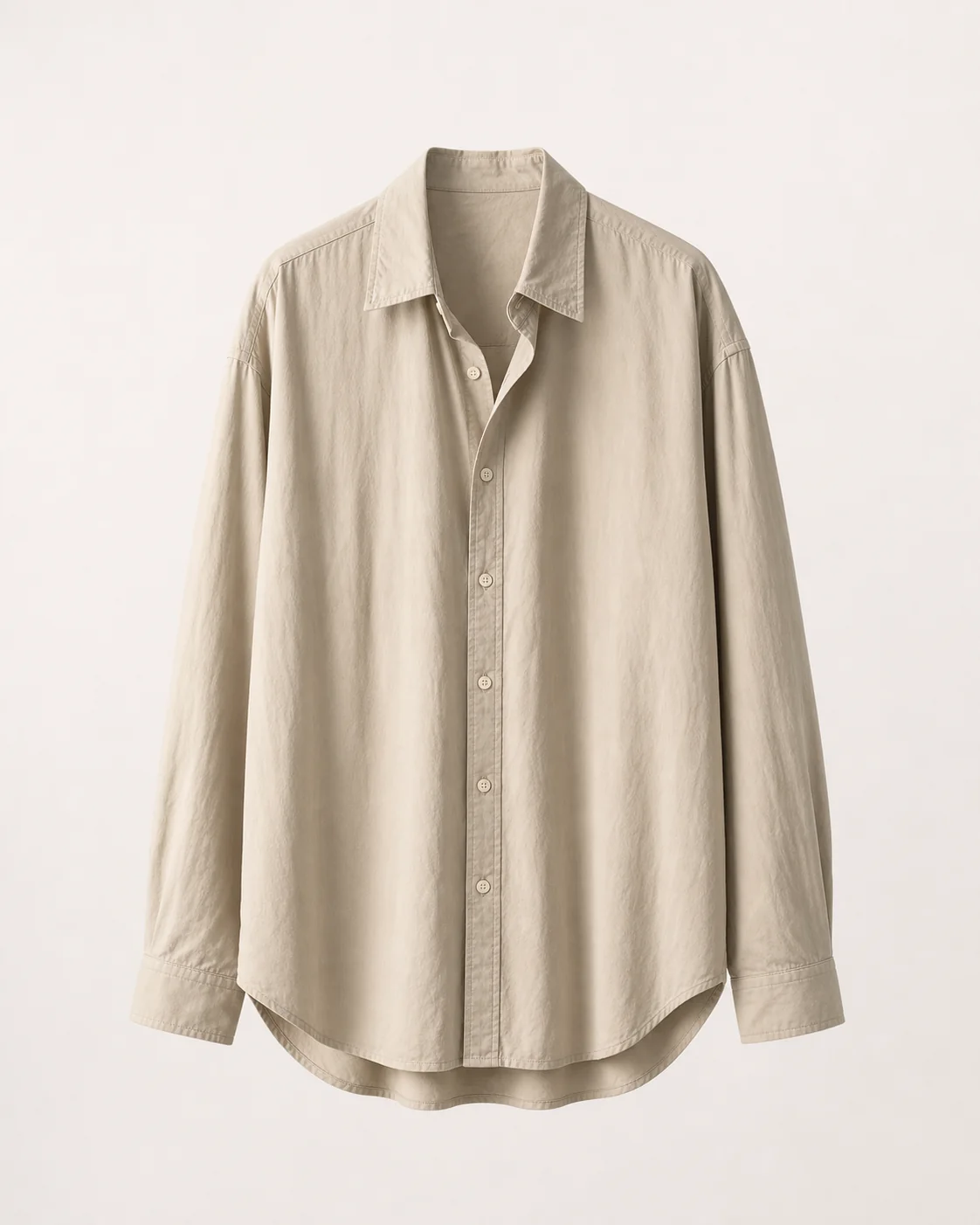 Stone Relaxed Cotton Shirt