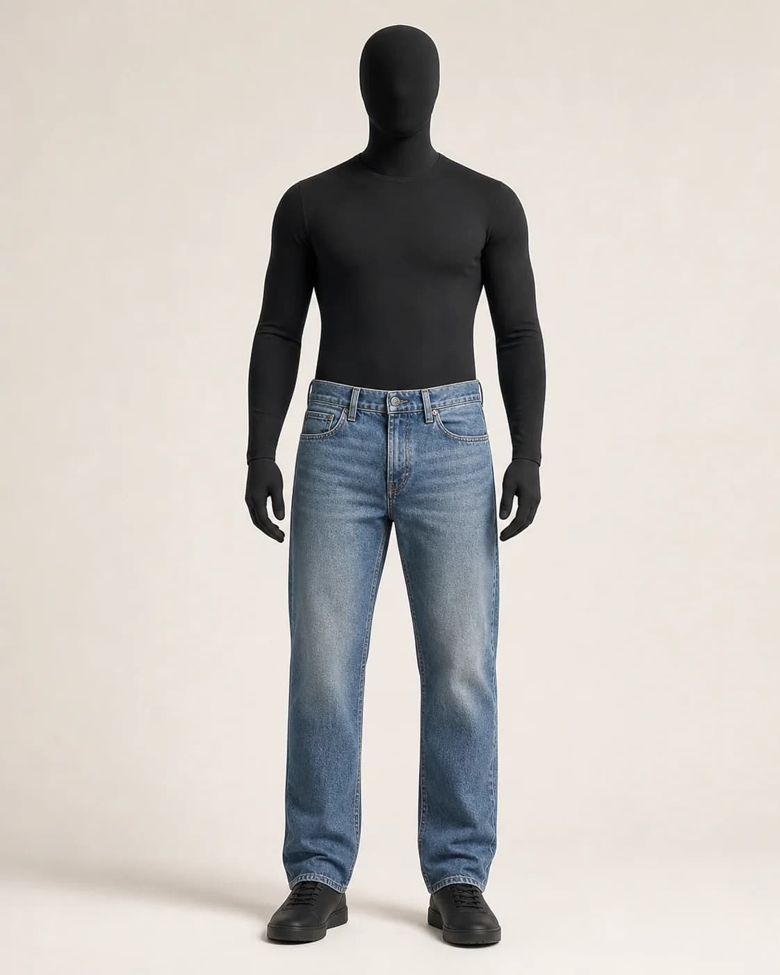Washed Blue Straight Jeans in a styled look