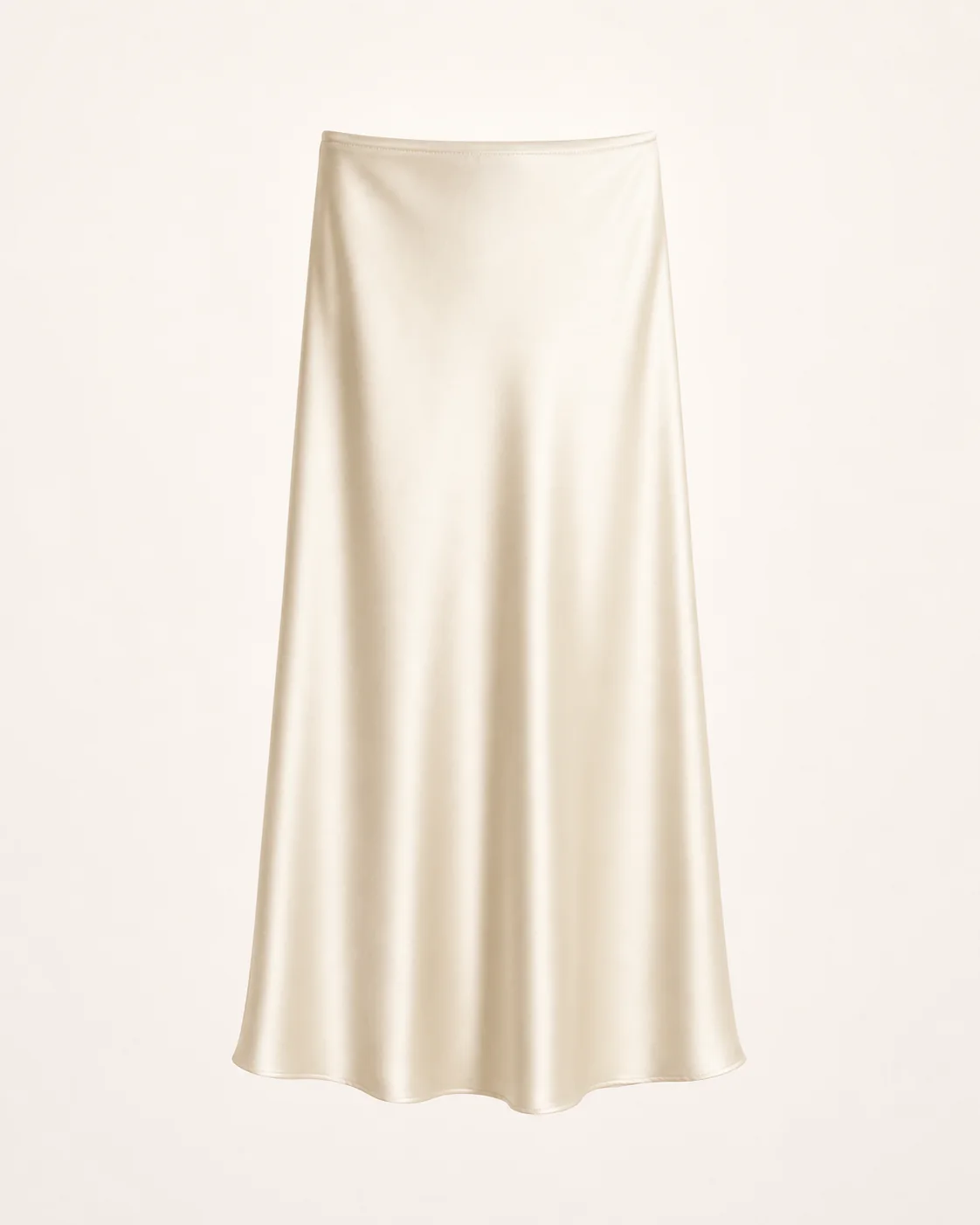 Cream Midi Slip Skirt