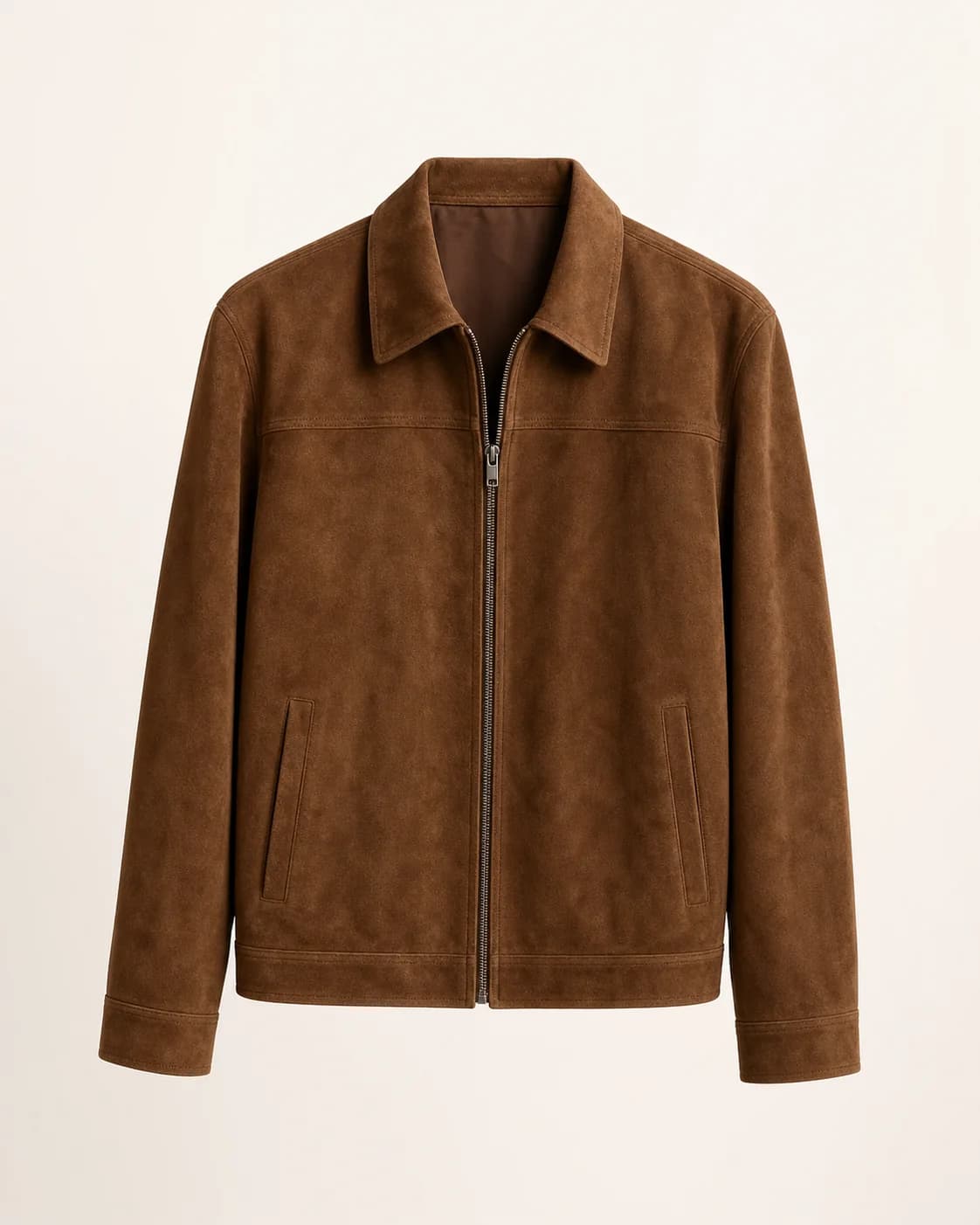 Brown Suede Look Jacket