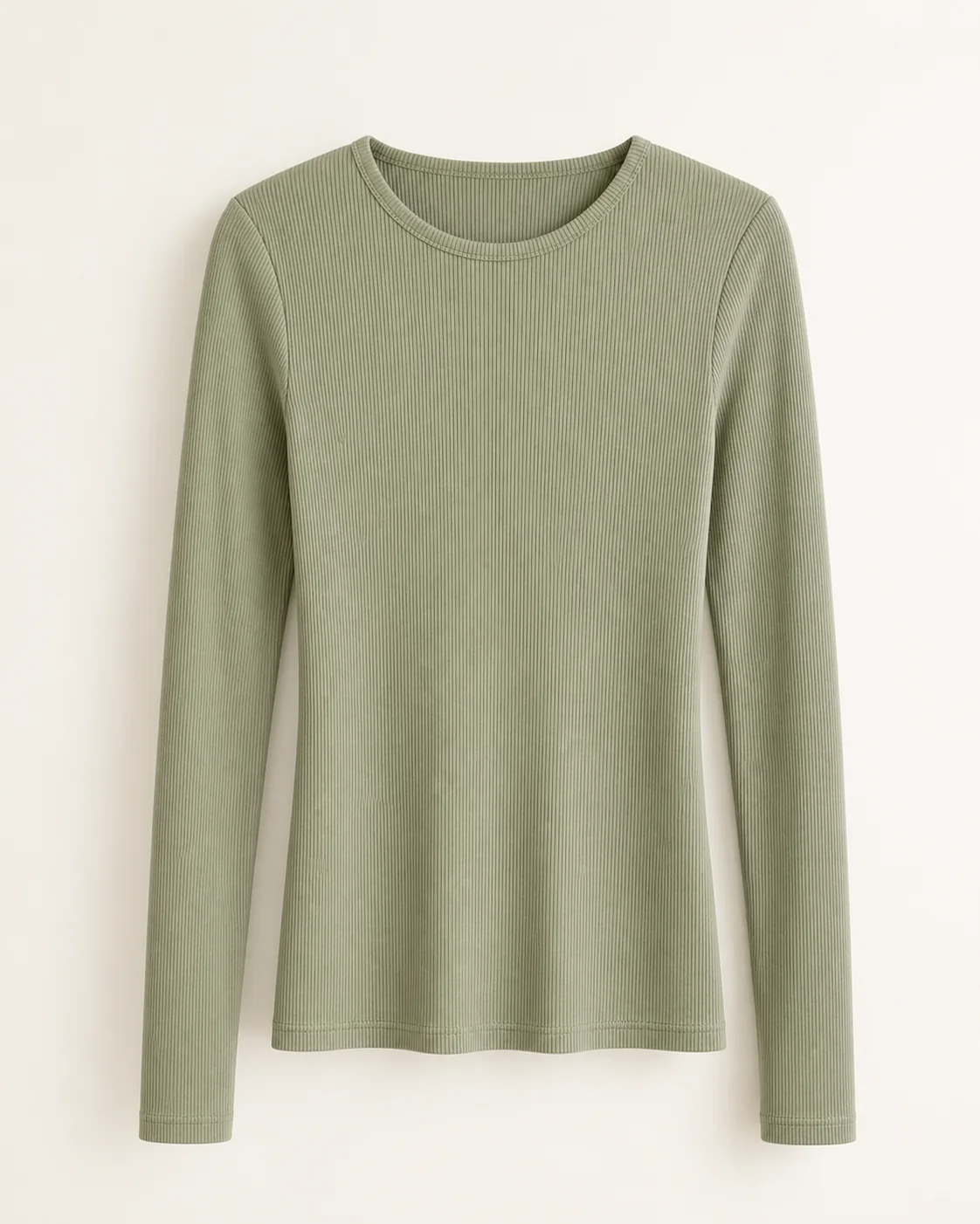 Sage Ribbed Long Sleeve Top