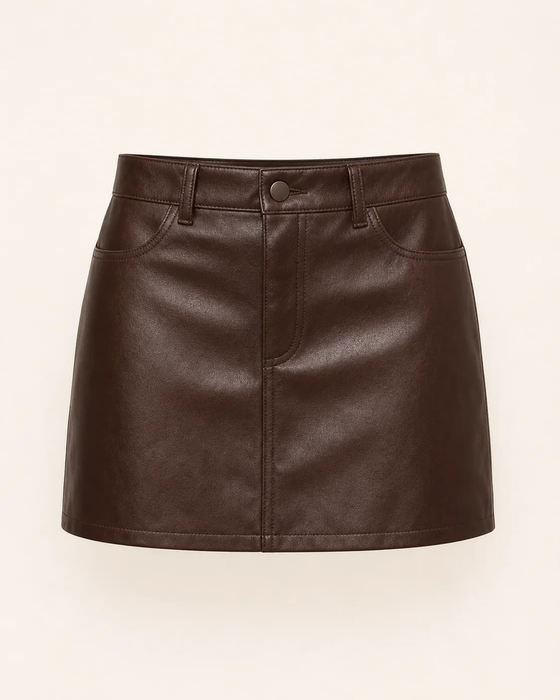 Chocolate Faux Leather Mini Skirt