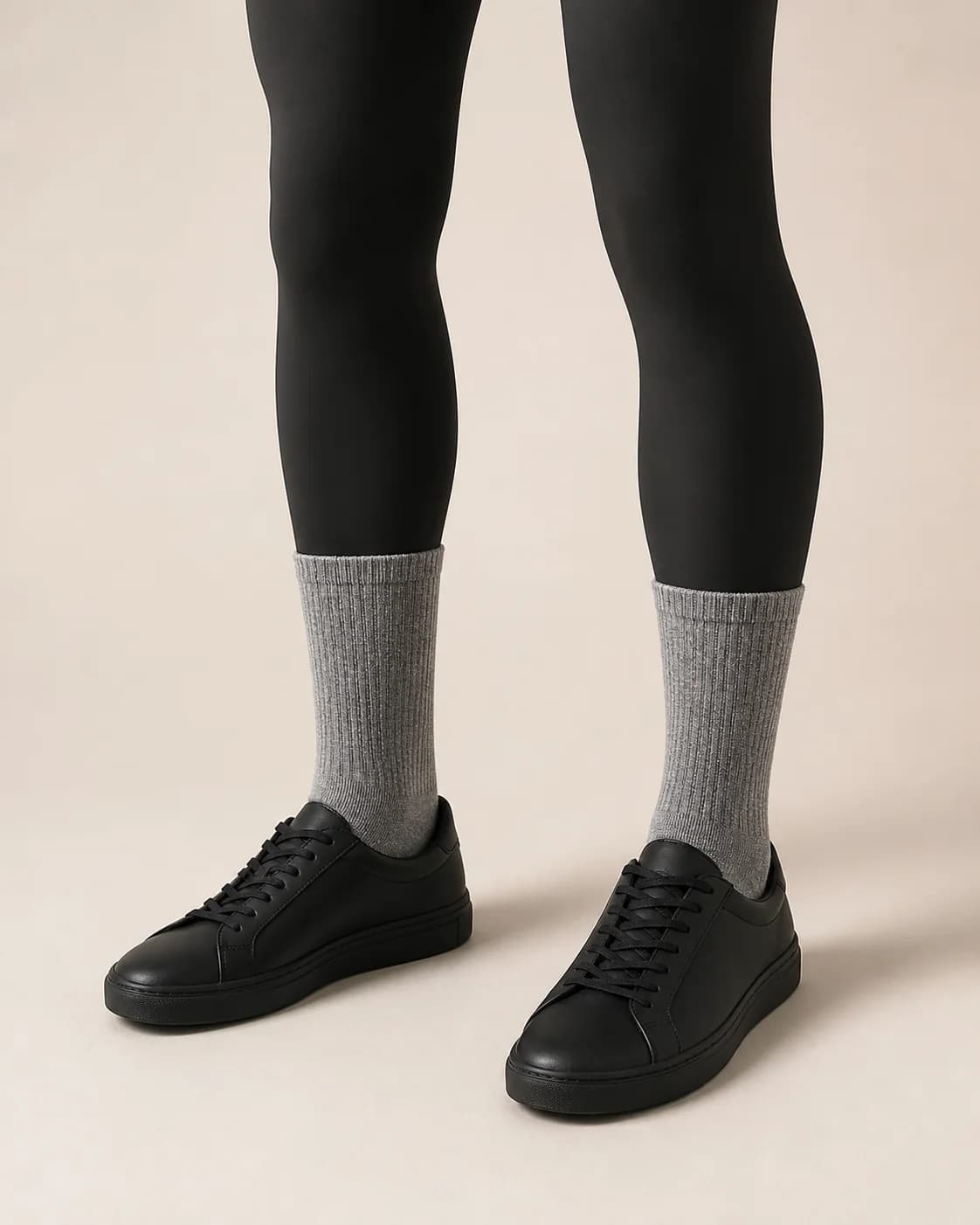 Grey Logo Crew Socks 3 Pack in a styled look