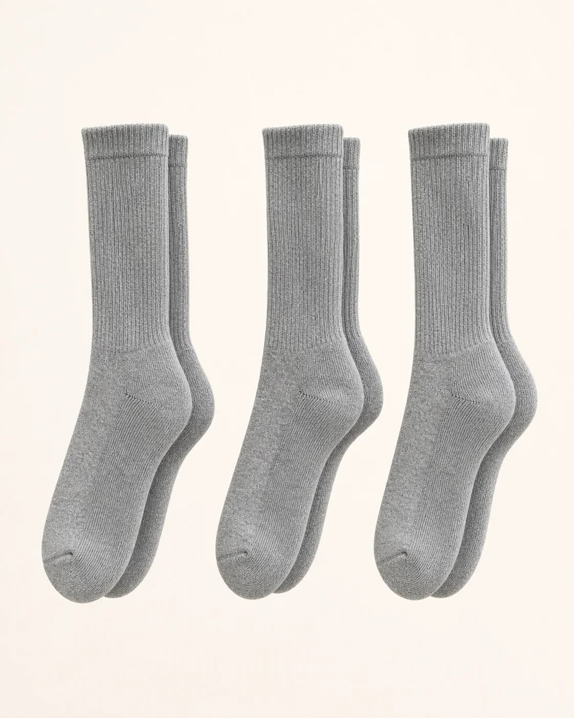 Grey Logo Crew Socks 3 Pack, Accessories, Store 01