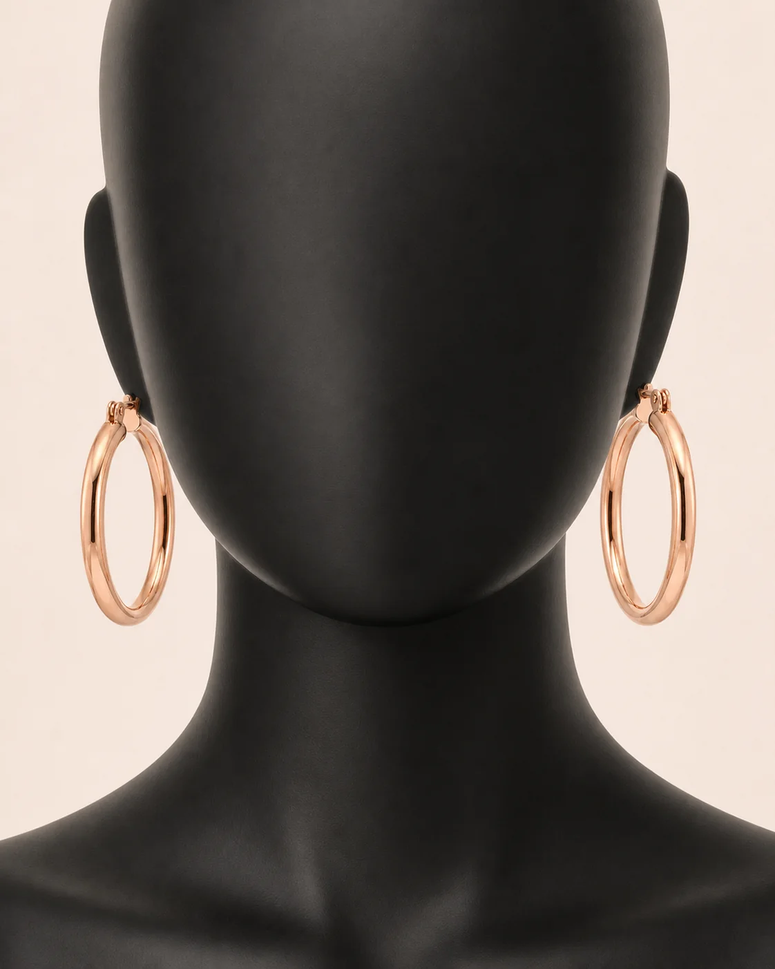 Rose Gold Hoop Earrings in a styled look