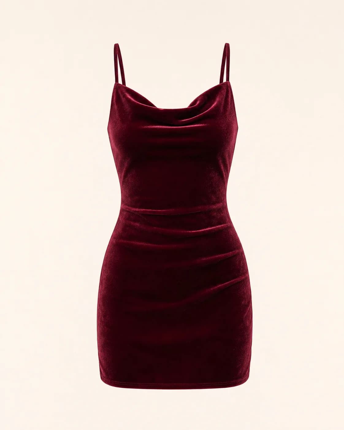 Burgundy Velvet Mini Dress