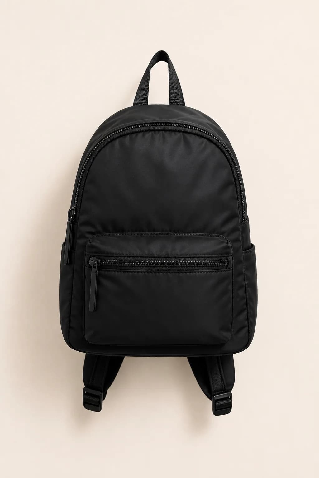 Black Nylon Mini Backpack