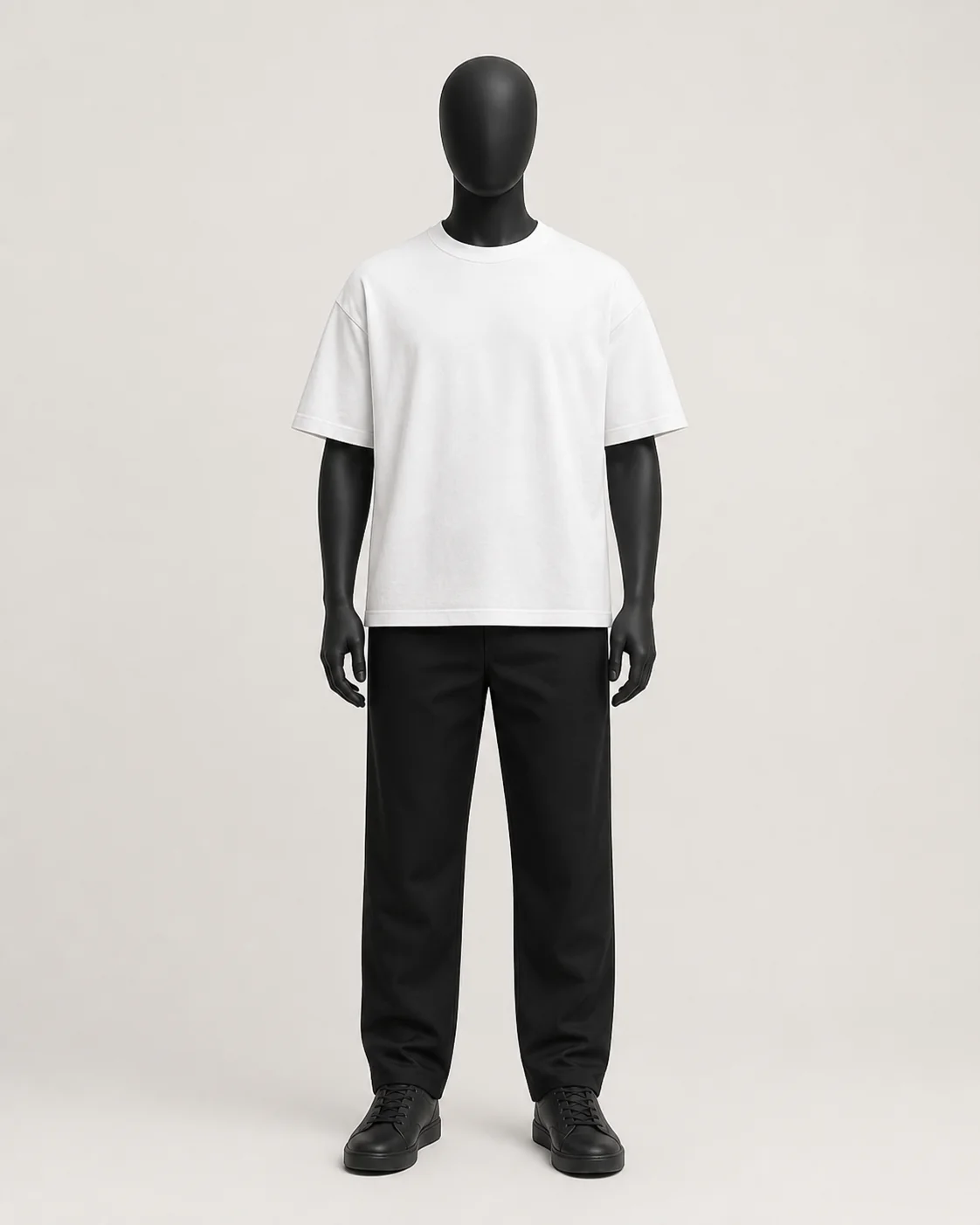White Boxy Cotton Tee in a styled look