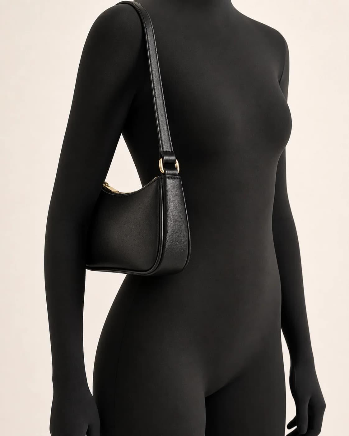 Black Mini Shoulder Bag in a styled look