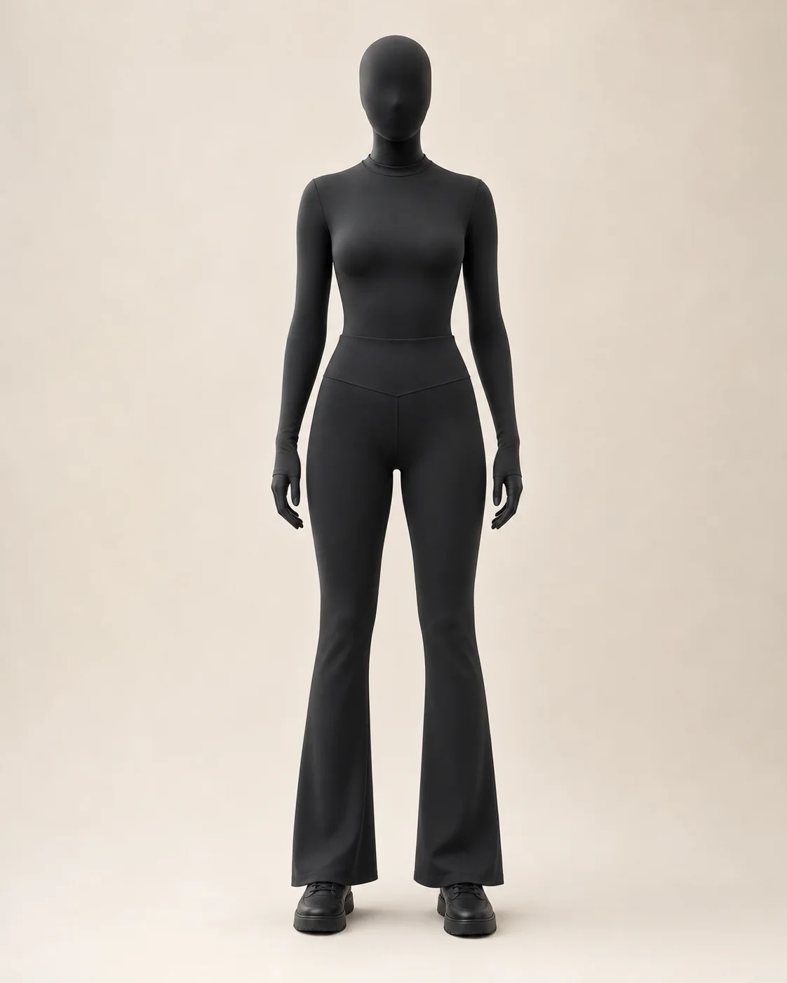 Black Flared Leggings in a styled look
