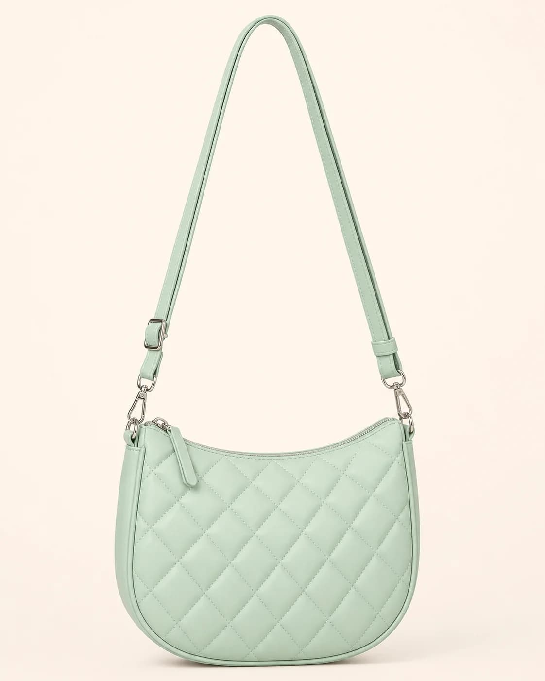 Mint Quilted Crossbody Bag
